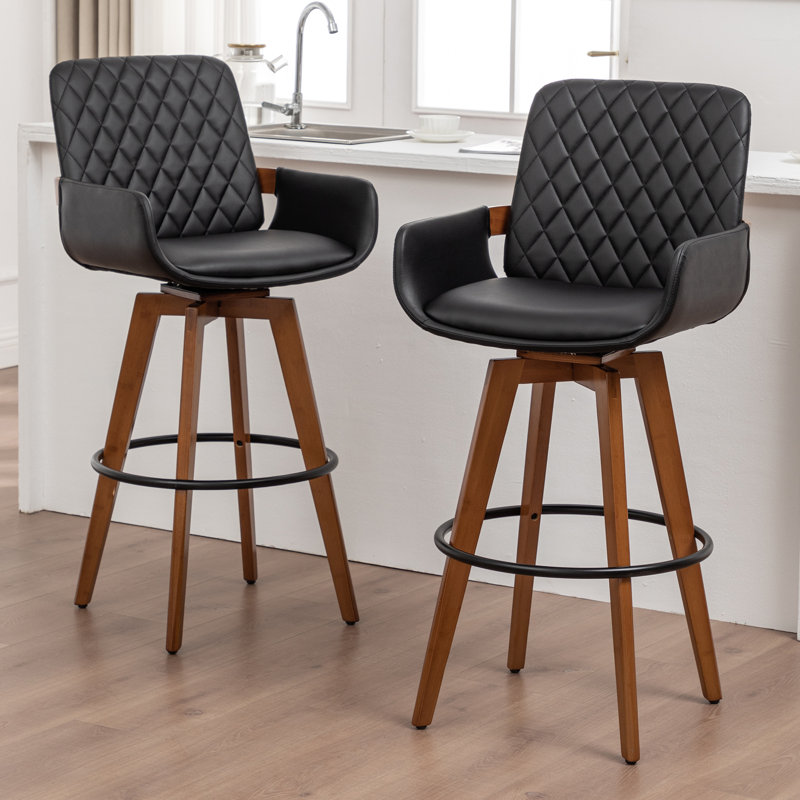 Modern Swivel Bar Stool, Black, Counter Stool (67.3cm Seat Height)