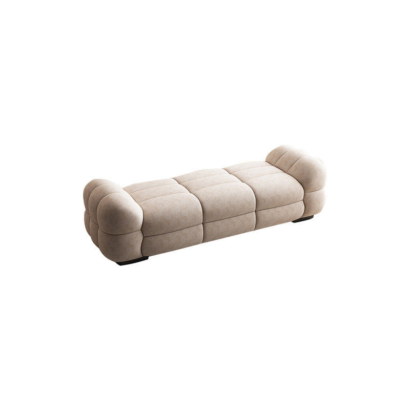 Banc rembourré doux et confortable en microfibre / microsuède, H 19,68 po x l 70,86 po x P 19,68 po, Crème