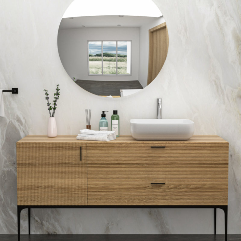 Lavabo de salle de bain rectangulaire en céramique 15 po Myhome Keepers