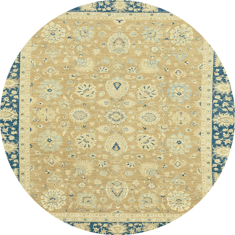 Wool Abstract Indoor Rug, Round 3'