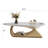Albanese 47.2" Modern White Oval Coffee Table, Living Room Table Center Table with Faux Marble Top-713877755