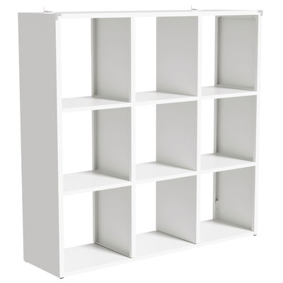 Étagère à livres, bibliothèque en métal, organisateur de rangement pour tablette de présentation, bibliothèque à 9 cubes, 11,8 po x 41 po x 41,4 po, facile à assembler, pour le salon, la chambre à coucher et le bureau à domicile