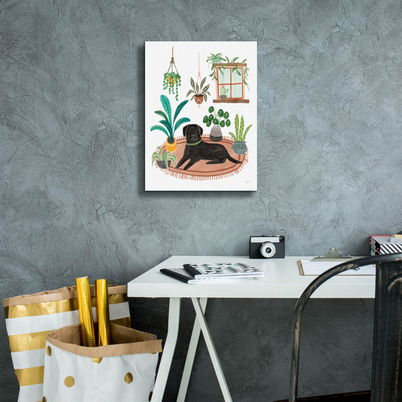 «Urban Jungle Dogs 6 White» par Mary Urban, art mural sur toile, 26 po x 34 po, H 16 po x l 12 po x P 0,75 po