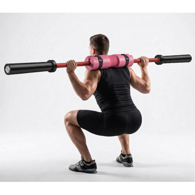 7FT Olympic Barbell 1000 LBS Capacity with Squat Pad – Weightlifting Bar for Home Gym Squats, Deadlifts & Presses, Fits 2-Inch Plates