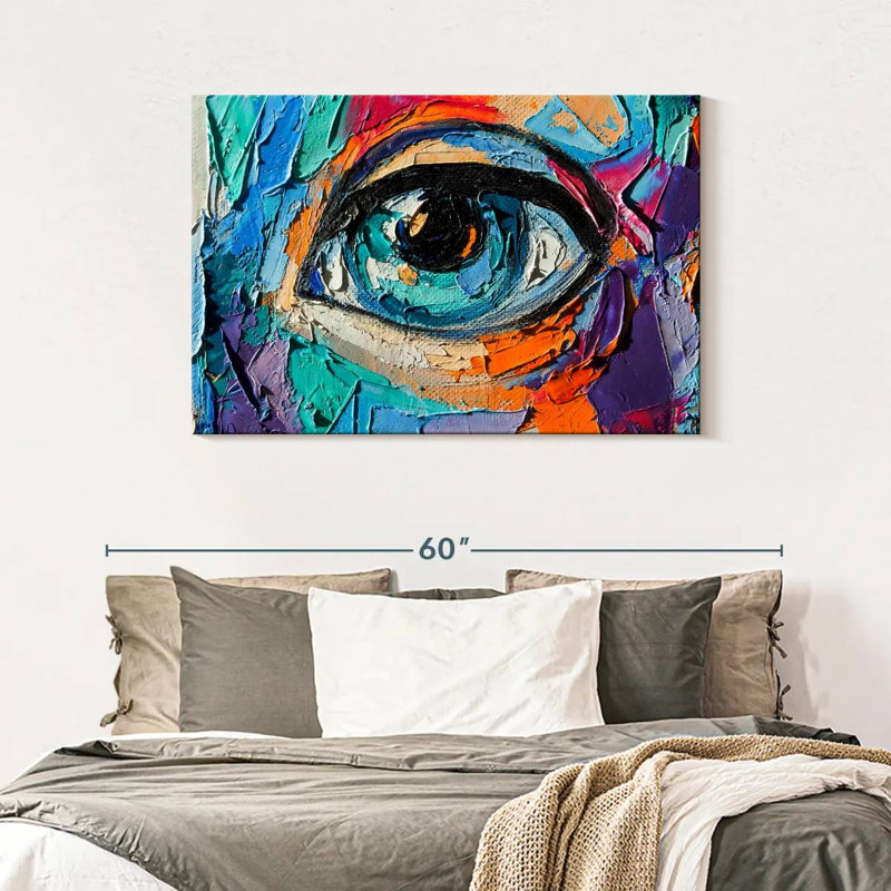 Huile pour œil abstrait Leisha, H 30 po x l 45 po
