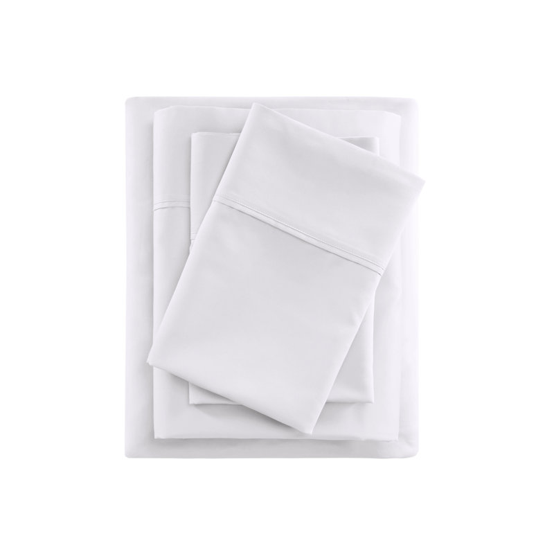 Cooling Queen Sheets & Pillowcases, 600 Thread Count Cotton Blend, White