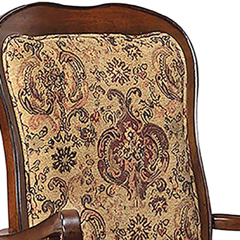 Chaise berçante en cerisier de style Traditon avec pieds en cabriole