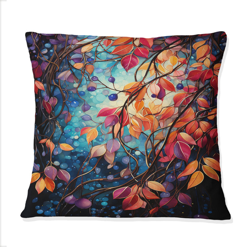 Coussin Multicolor Vibrant Vines II - Abstract Botanicals