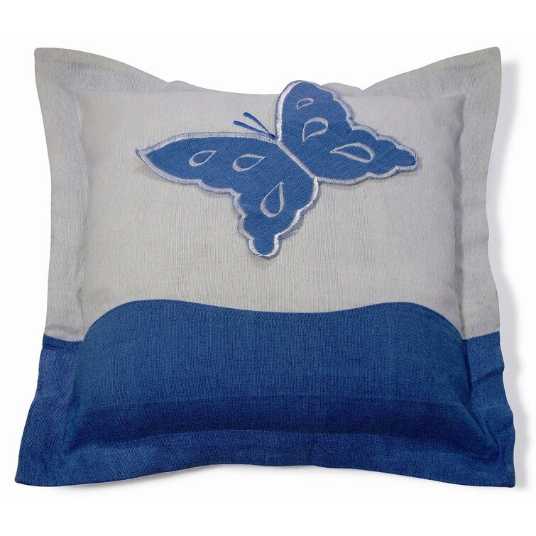 Embroidered Cotton Reversible Throw Pillow
