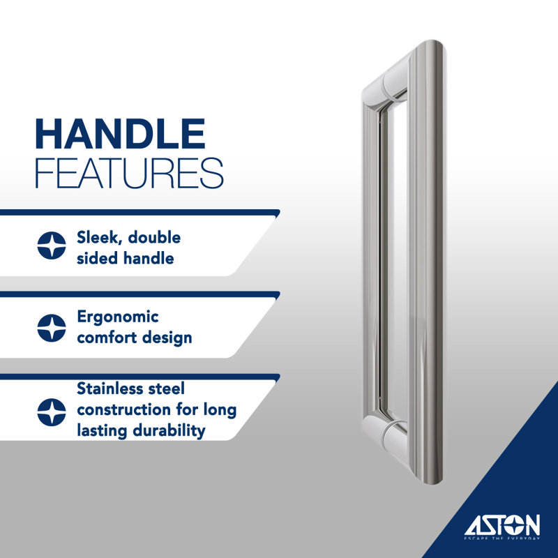 Nautis XL 80" Frameless Shower Door with Frosted Glass and Chrome Finish