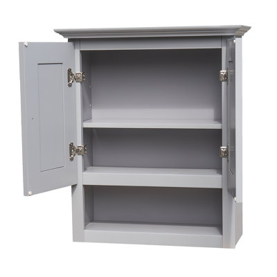 Hallatrow Gray Shaker Over-The-Toilet Wall Cabinet