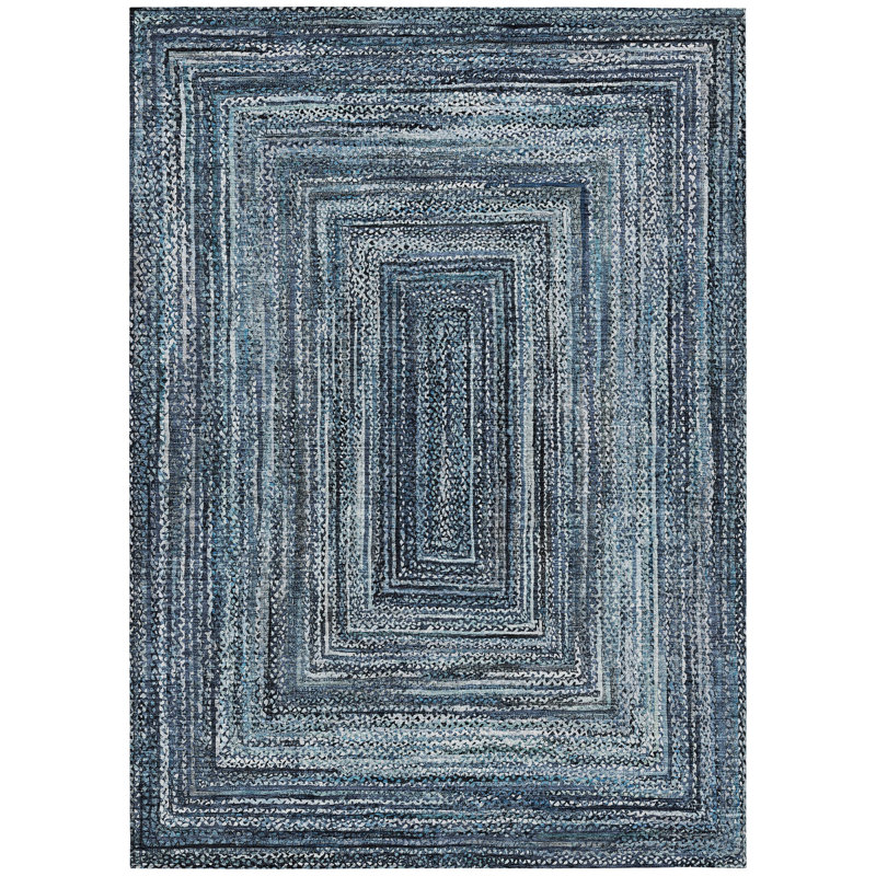 Machine Washable Indoor/Outdoor Xhevrie ACN1725 Blue Rug, Rectangle 8' x 10'