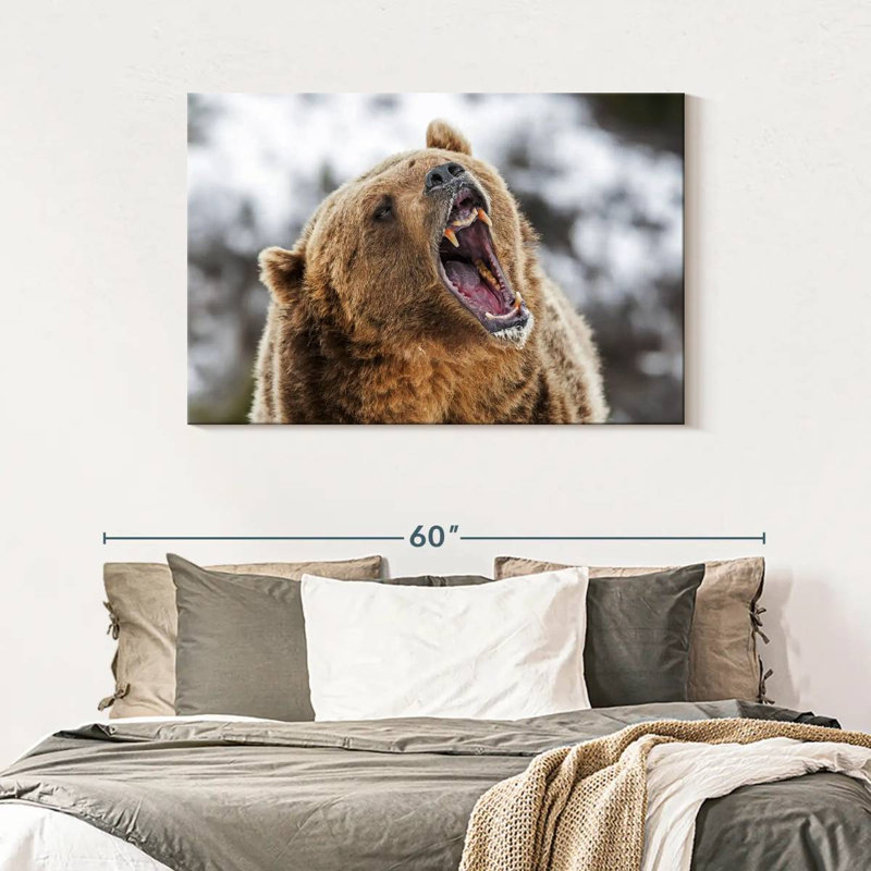 Roaring Grizzly Bear, 30" H x 45" W