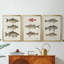 Espèces de poissons antiques I - Toile tendue avec châssis sur mesure - 3 pièces-1471809089-1471809103