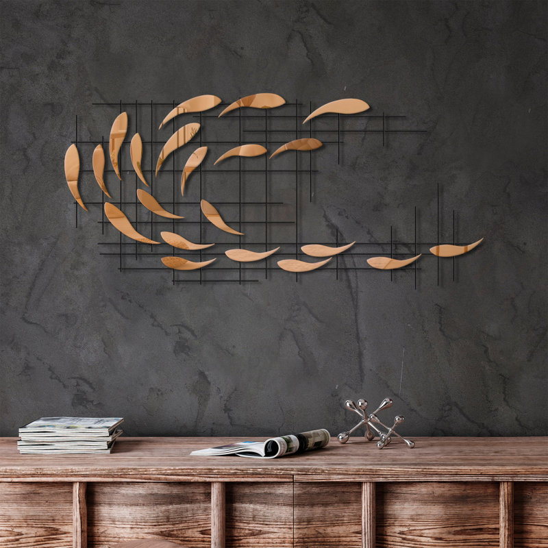 Stylish Decorative Metal Wall Accessory, Copper Finish, 19.7 x 11.8 inches | 100% Metal Construction, Thickness: 0.06 inches | Easy Wall Mount Design, Perfect for Home Decor & Modern Aesthetics