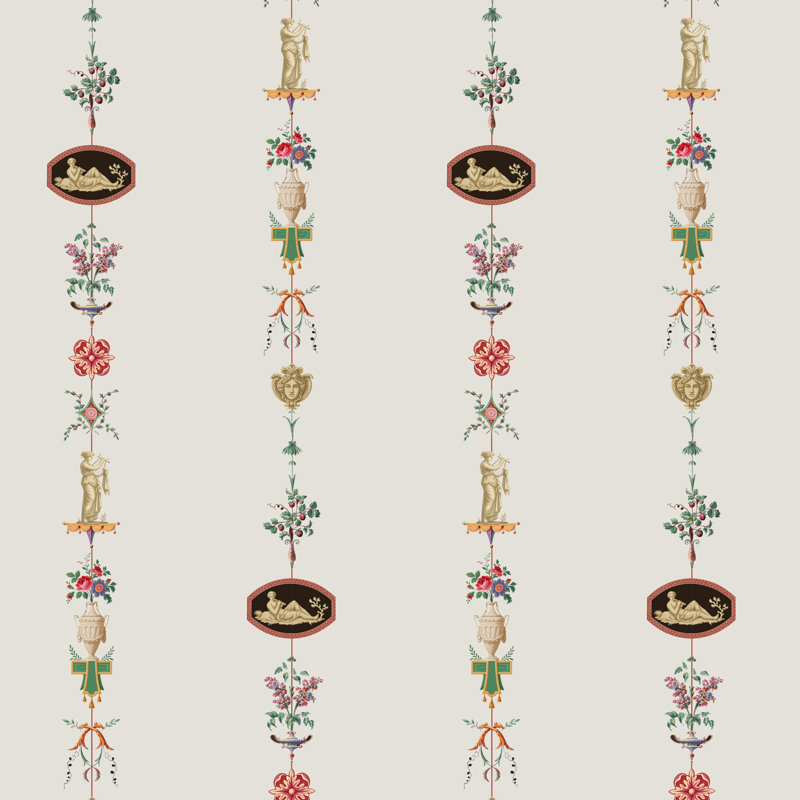 Papier peint NeoClassical Stripe - Ivoire, Ivory, Self-adhesive