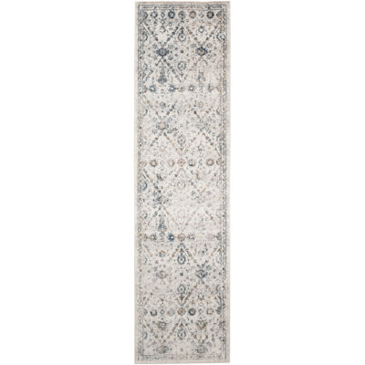 Nourison Astra Machine Washable Ivory Blue Vintage Indoor Rug