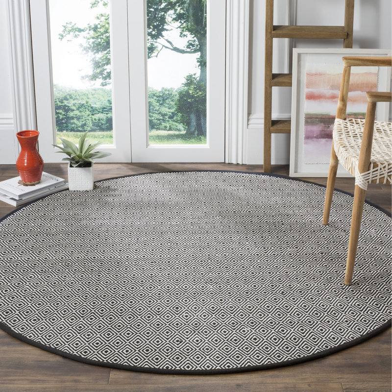 Dryden Hand Woven Cotton Ikat Rug, Round 6'