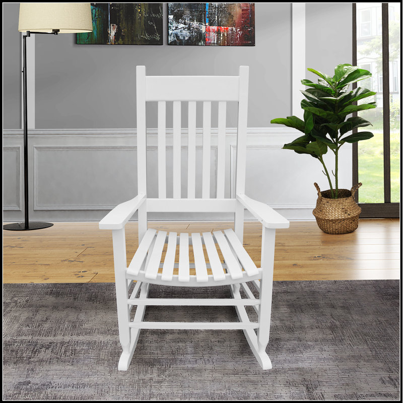 Chaise berçante confortable en bois franc pour divers espaces extérieurs, solution de siège durable et relaxante