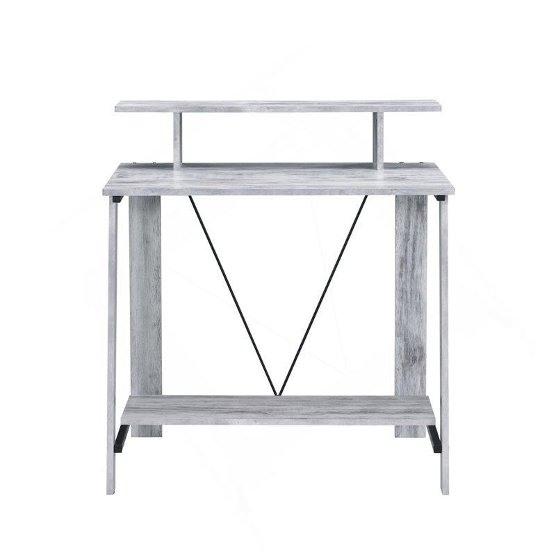 Bureau d'écriture antique blanc et noir avec tablette supérieure