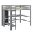 Full Size Loft Bed With Multifunction Shelves And Under-Bed Desk-1394859080