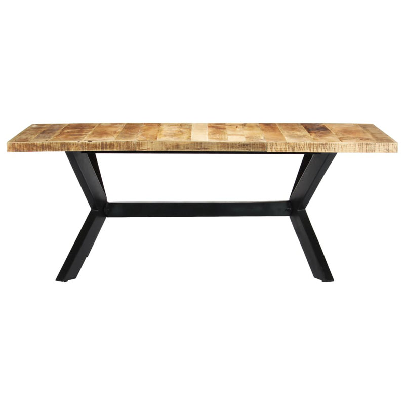 Dining Table Kitchen Table Dining Room Dinner Table Solid Mango Wood, 29.5" H x 78.74" L x 39.37" W, Light Brown