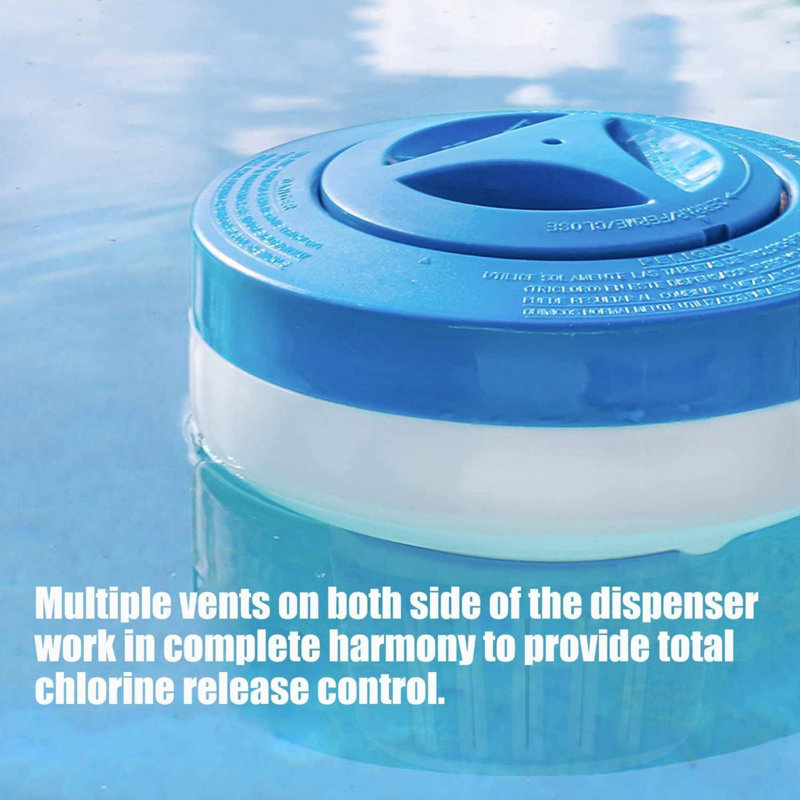 Distributeur de chlore flottant, capacité de chloration flottante de chlore / brome pour spa de piscine et support de brome pour tablettes chimiques