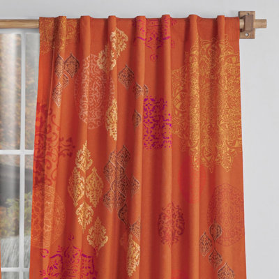 Maison d' Hermine Curtains for Living Room 100% Cotton 96 inch Length One Panel Light Filtering Curtains for Windows with Rod and Loop Pockets Valentines Day Gifts (Versailles - Louvre, 50"W x 96"L)