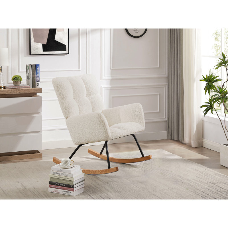Chaise berçante rembourrée avec dossier haut Comfy