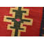Tapis rouge / noir en laine noué à la main de conception unique 5 pi x 6 pi 11 po