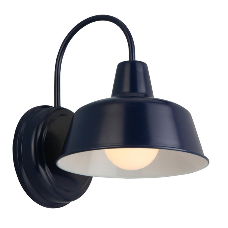 Luminaire de grange d'extérieur Jaklynn, H 11 po x l 8,38 po x P 10,5 po, Bleu marine