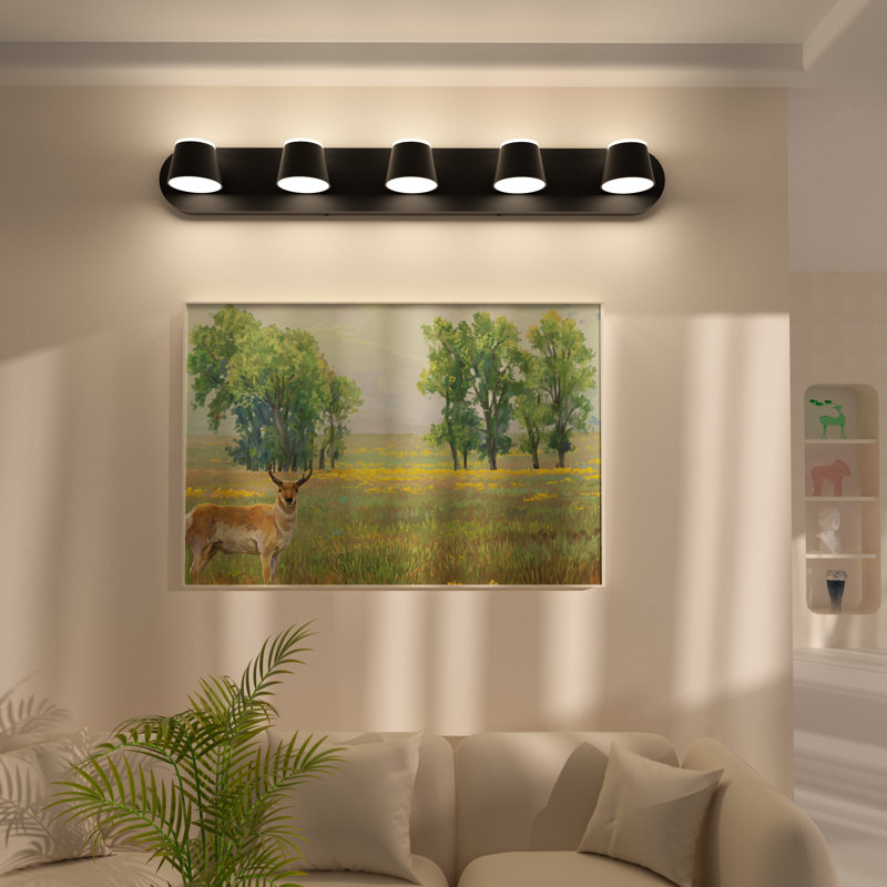 Luminaires de salle de bain à DEL Boze, Noir mat, 5