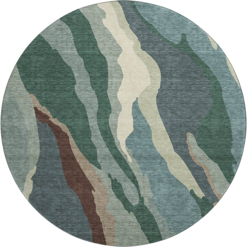 Premium Machine Washable Cossette AMF1047 Waves Rug, Round 8'