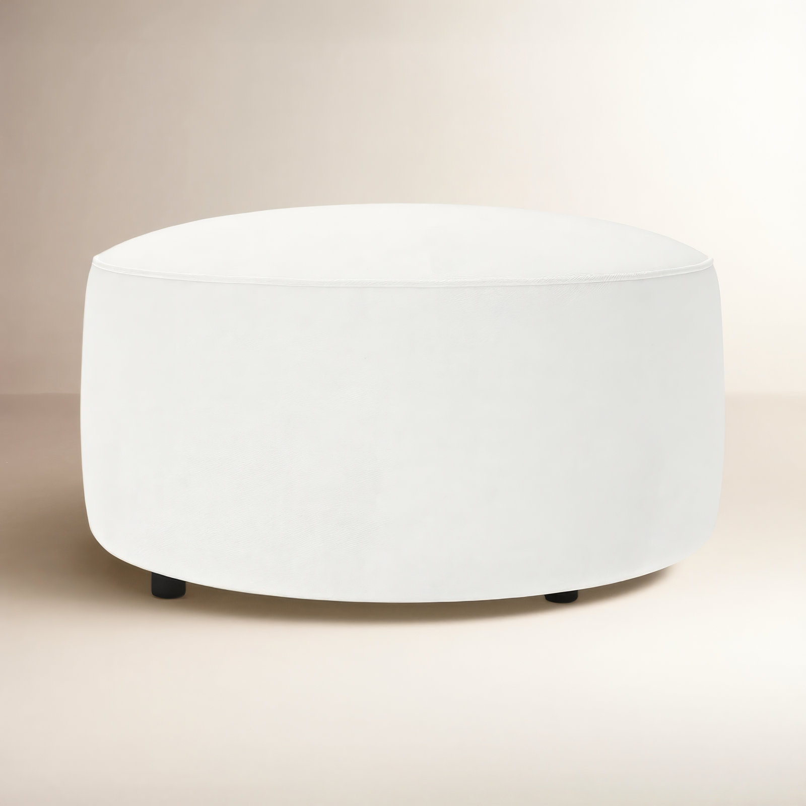 Murano Upholstered Ottoman, Classic Bleach White Twill