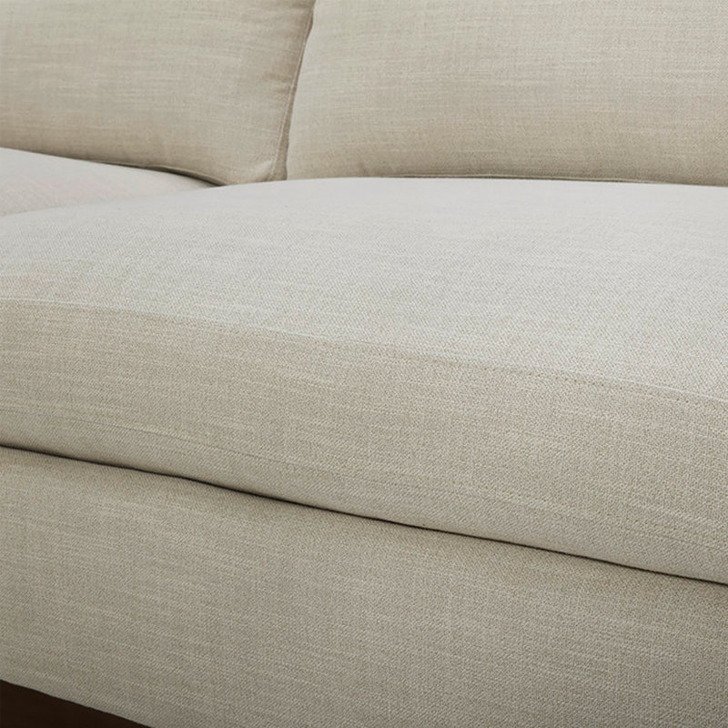 Canapé rembourré Liz, Lin Performance Effie, Marron foncé, H 32,28 po x l 101,97 po x P 39,37 po