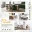 Ensemble de 3 tabourets de bar de style Mid-Century en lin beige avec tabouret de bar à dossier bas avec structure en bois massif, élégant et confortable-225828461-225828465-223294455