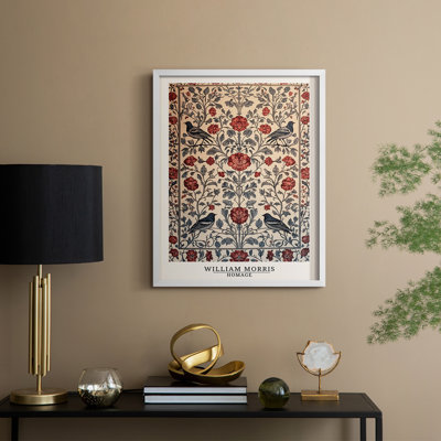 WM MORRIS Series CCI Framed Print - Solid Wood