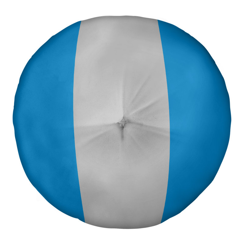  Coussin de sol touffeté, 30 po x 30 po, Bleu / Argent