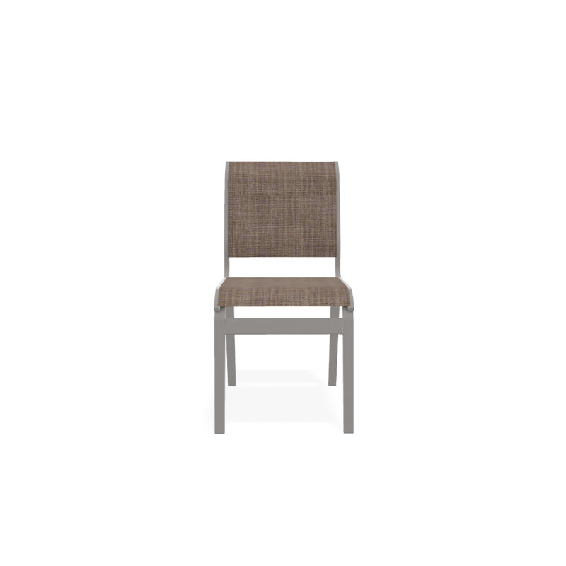 Chaise d'appoint de salle à manger Hiraku, Gris chaleureux texturé, Fenouil Augustine Sunbrella®