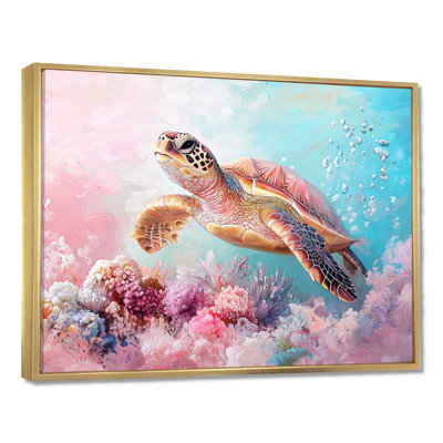 Turtle In The Coral Reef I - Turtle Print Wall Art
