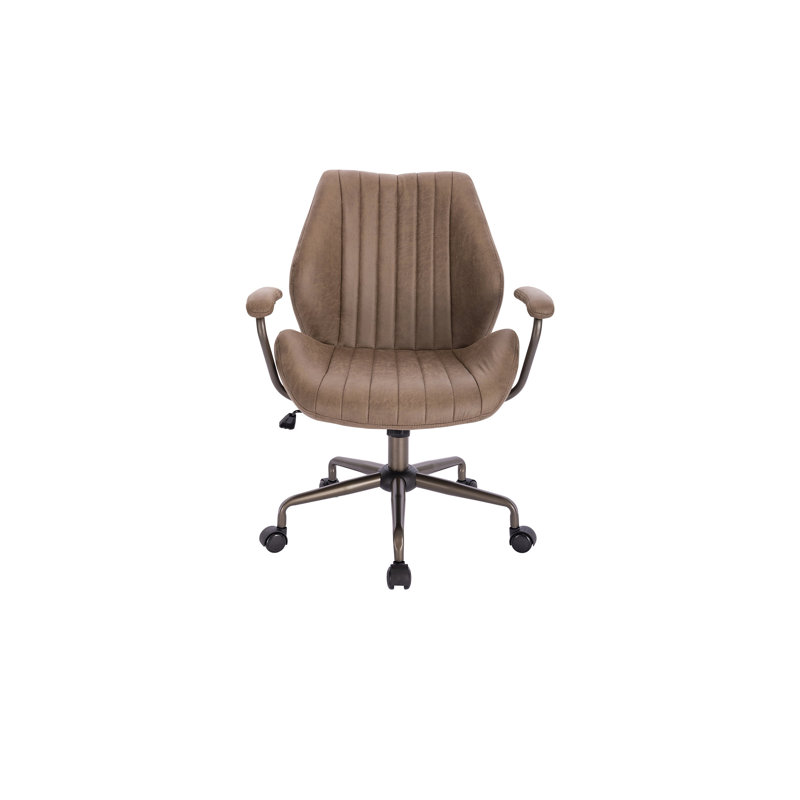 Chaise de bureau en suède MCKINLEY 01, Vert olive