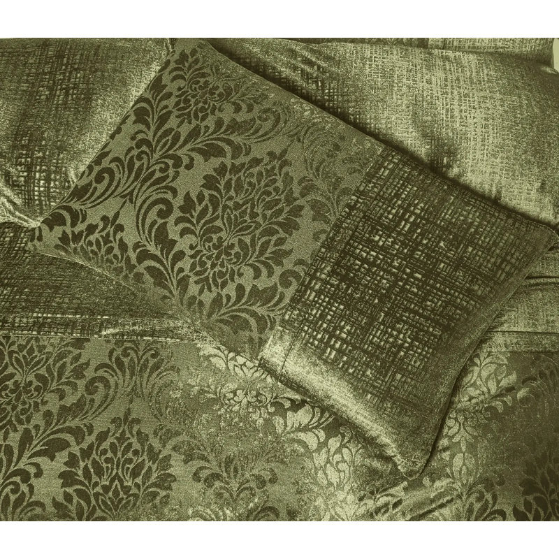 Polyester Duvet Cover Set with Pillow Shams Included, Kingsize Duvet Cover + 2 Standard Shams , Green