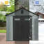 Remise sécurisée verrouillable en résine avec renfort en métal pour solution de rangement pour le jardin et le patio
