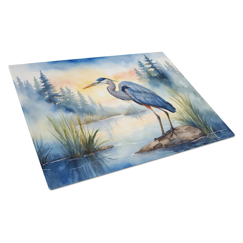 Planche à découper en verre Blue Heron