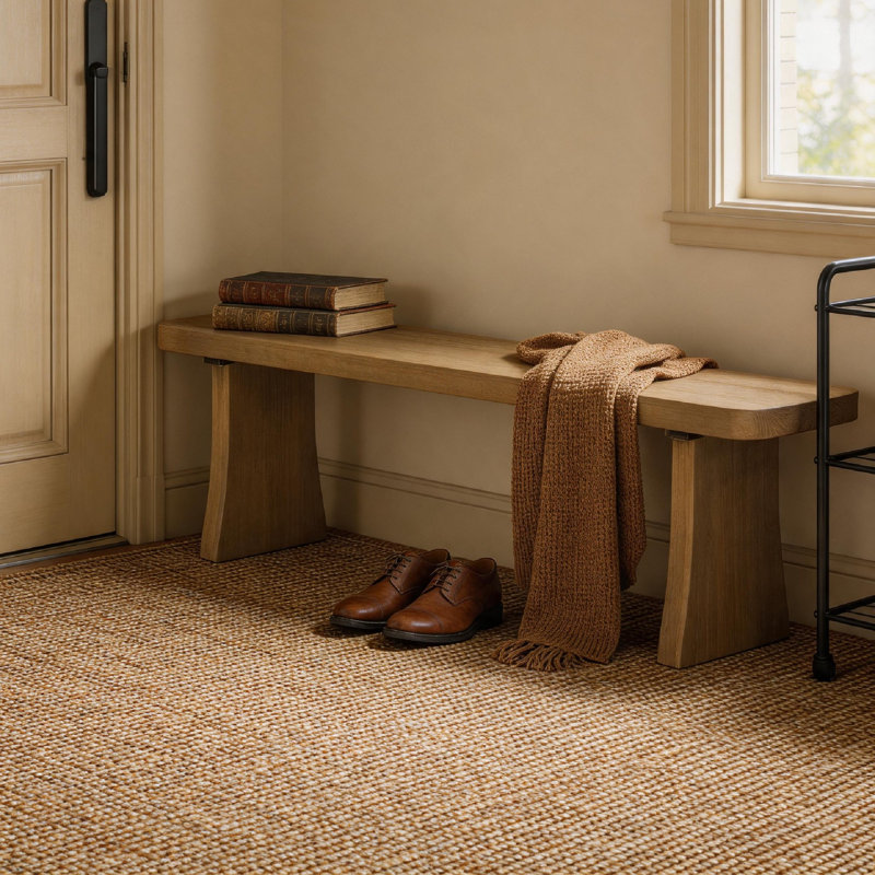 Banc de salle à manger 1 pièce en bois de pin massif, L 62,9 po x l 14,96 po, capacité de 350 lb, banc long pour 3 personnes avec pieds évasés fuselés, banc rustique de style campagnard pour l'entrée de la salle à manger de la cuisine