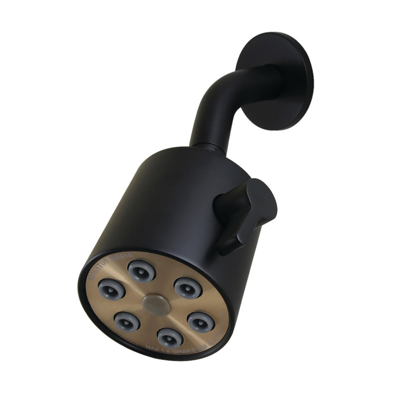 Pommeau de douche Kingston Brass Shower Scape à jet rond de 7,6 cm (3 po) avec bras de douche de 13,7 cm (5-3/8 po).