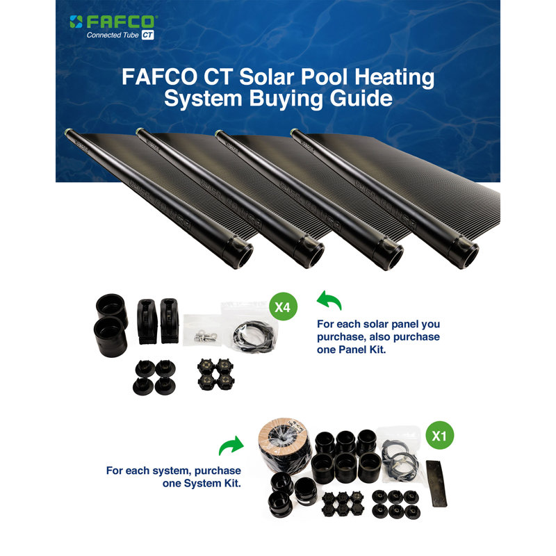 FAFCO Connected Tube 2ft x 8ft Solar Pool Heating Panel with Highest Efficiency