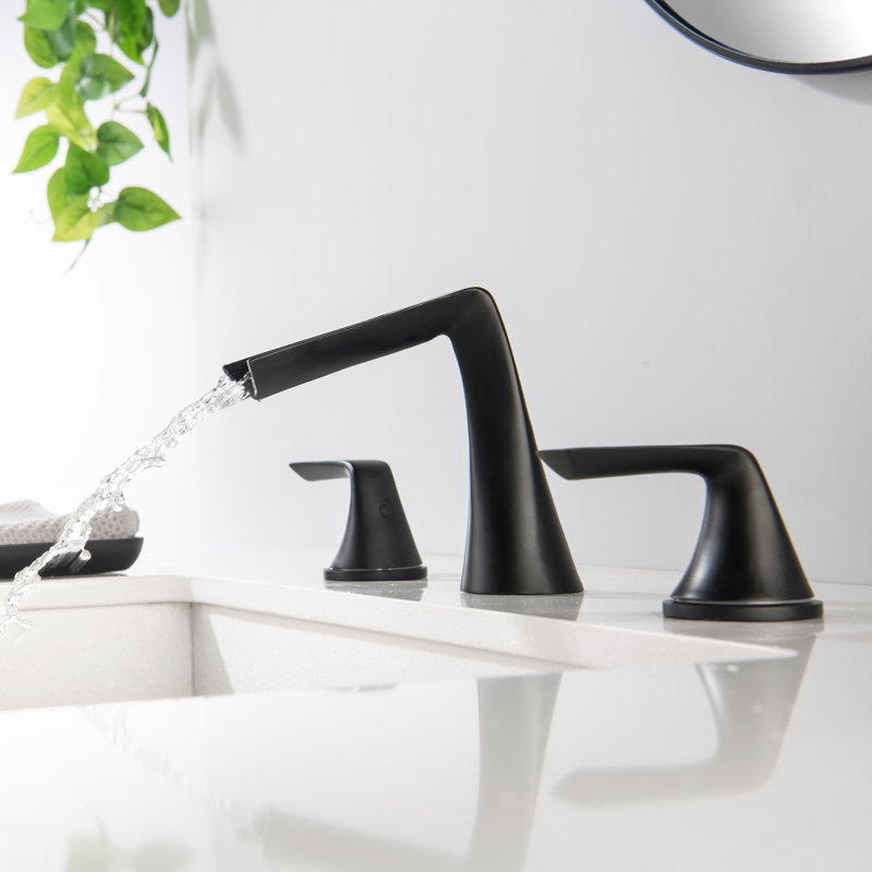 Widespread 2-handle Bathroom Waterfall Faucet