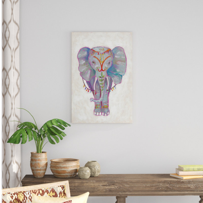 Festival Elephant II by Chariklia Zarris - Painting Print, Wrapped Canvas, 91cm H x 61cm W