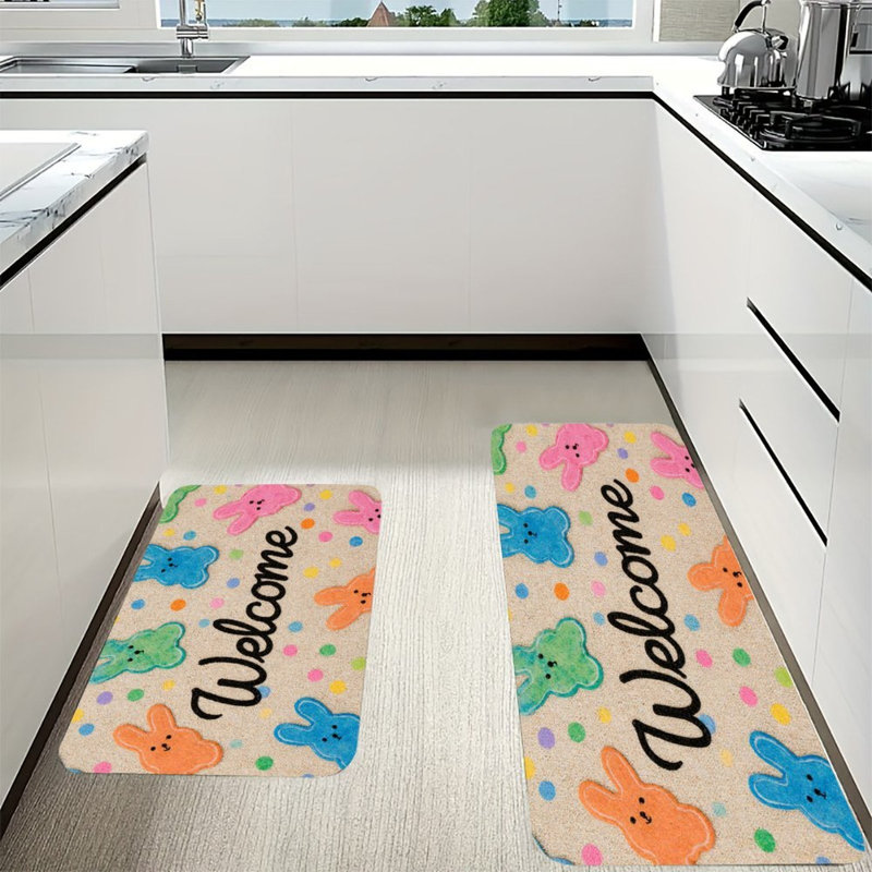 Tapis de cuisine colorés antidérapants 2 pièces